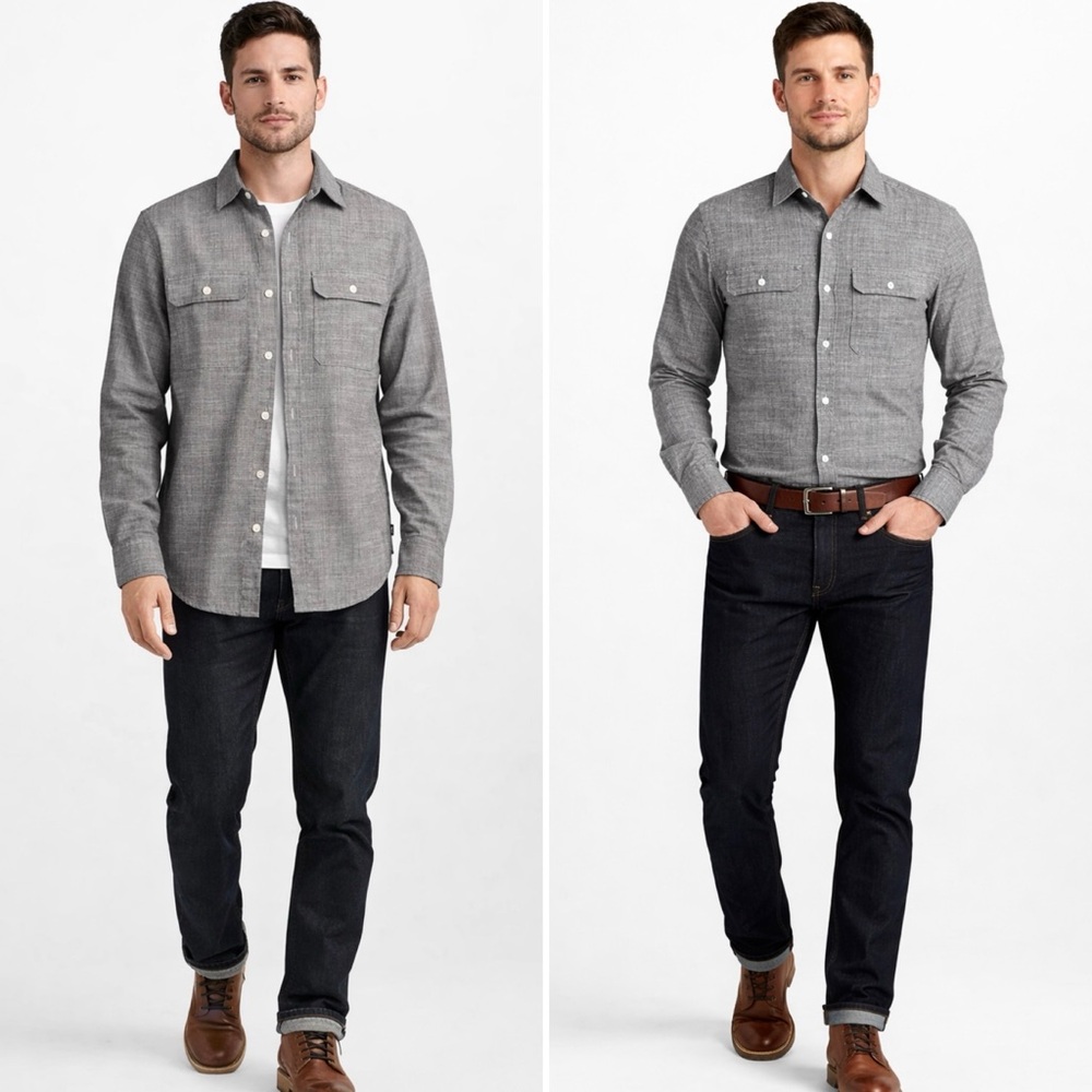 NWT Vineyard Vines Dockman Shirt Slim Fit Button Down Cotton Stretch Gray~S💚